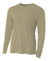 A4 Youth Cooling Performance Long Sleeve Crew (N3165), Color 'Sand'